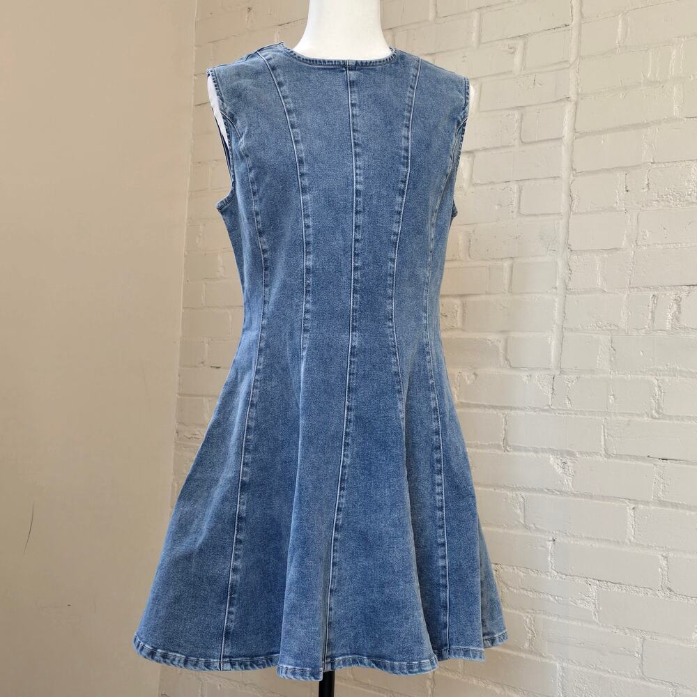 Y2K Vibe Denim Fit & Flare Mini Dress┃Coquette Western Festival Coastal Cowgirl